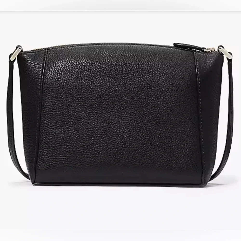 Kate Spade Monica Black Pebbled Leather Medium Crossbody Bag NEW